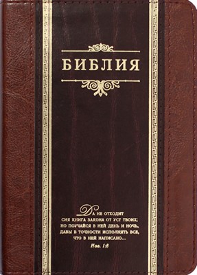 Библия (Классика, темно-коричневая/коричневая кожа, индексы, золотой срез) (Искусственная кожа)